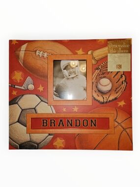 K and Co Personalizable Album - Sports Theme in Orange - New in Box